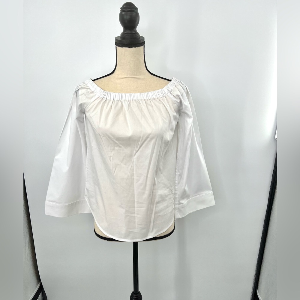 MICHAEL Michael Kors Bell Sleeve Off  Shoulder Top ‘White’ Woman’s Size XSmall